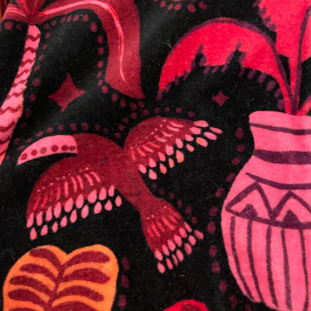 FARM RIO Black Tropical Magic Plush Velvet Bomber Jacket Back Pink - Picture 4 of 6